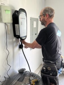 Good Electric installing electric vehicle charger.